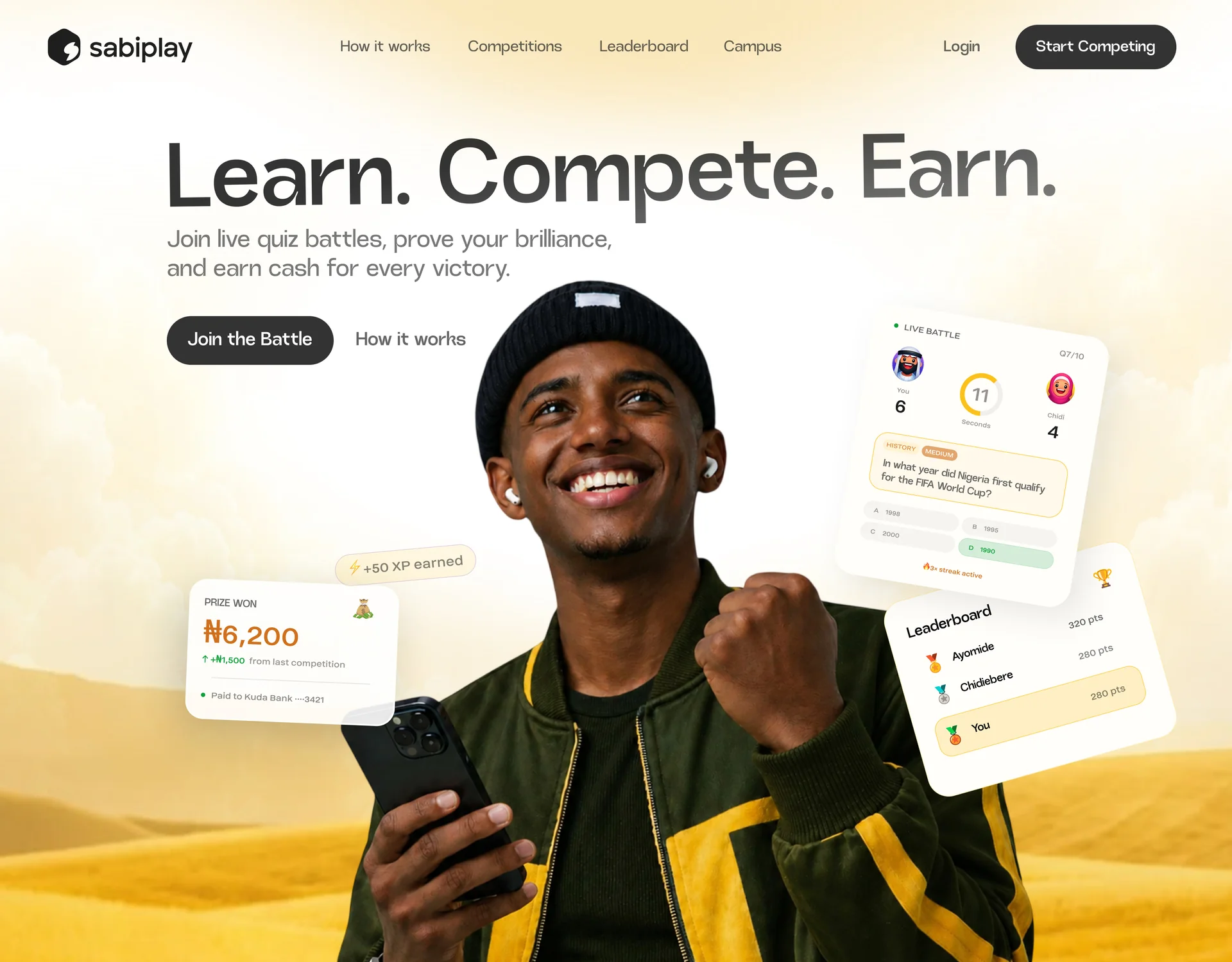 Sabiplay: Learn. Compete. Earn.